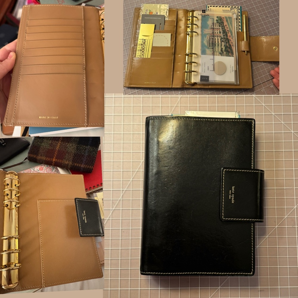 Kate Spade Black Leather Ring Planner